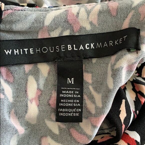 White House Black Market Sleeveless Dotted Keyhole Halter Top - Picture 3 of 7